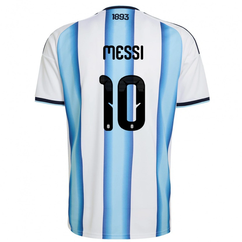 Danxen Hombre Camiseta Argentina Lionel Messi #10 Blanco Azul Cielo Marino 1ª Equipación 26-28 La Camisa México