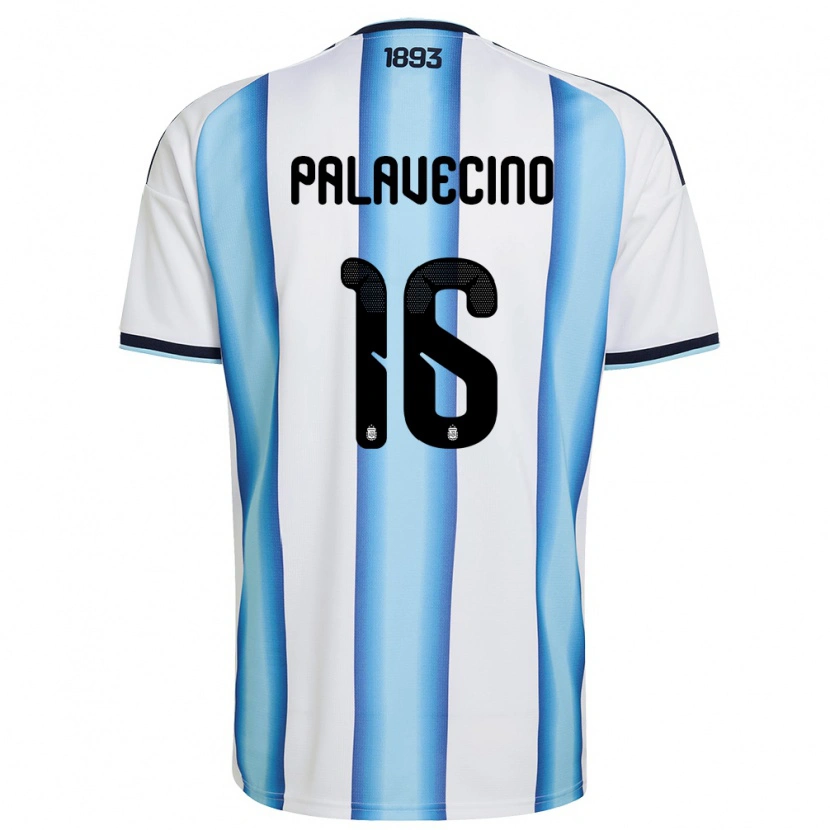 Danxen Hombre Camiseta Argentina Nicolas Palavecino #16 Blanco Azul Cielo Marino 1ª Equipación 26-28 La Camisa México