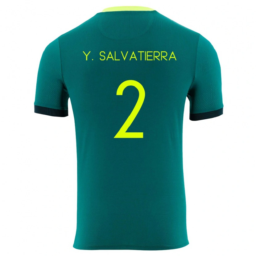 Danxen Hombre Camiseta Bolivia Yuditaz Jimena Salvatierra #2 Verde Amarillo Negro 1ª Equipación 26-28 La Camisa México