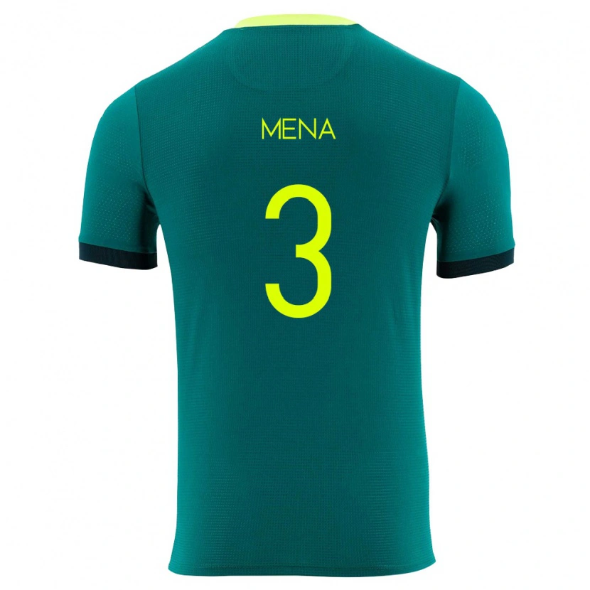 Danxen Hombre Camiseta Bolivia Fernando Mena #3 Verde Amarillo Negro 1ª Equipación 26-28 La Camisa México