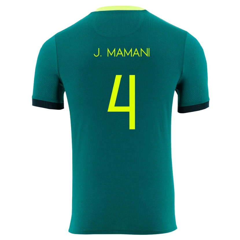 Danxen Hombre Camiseta Bolivia Jhylian Mary Mamani #4 Verde Amarillo Negro 1ª Equipación 26-28 La Camisa México
