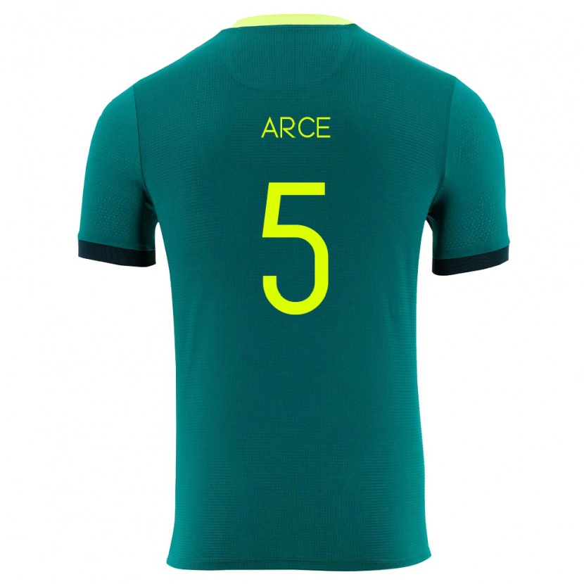 Danxen Hombre Camiseta Bolivia Santiago Arce #5 Verde Amarillo Negro 1ª Equipación 26-28 La Camisa México