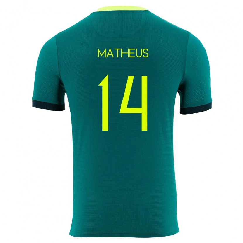 Danxen Hombre Camiseta Bolivia Robson Matheus #14 Verde Amarillo Negro 1ª Equipación 26-28 La Camisa México
