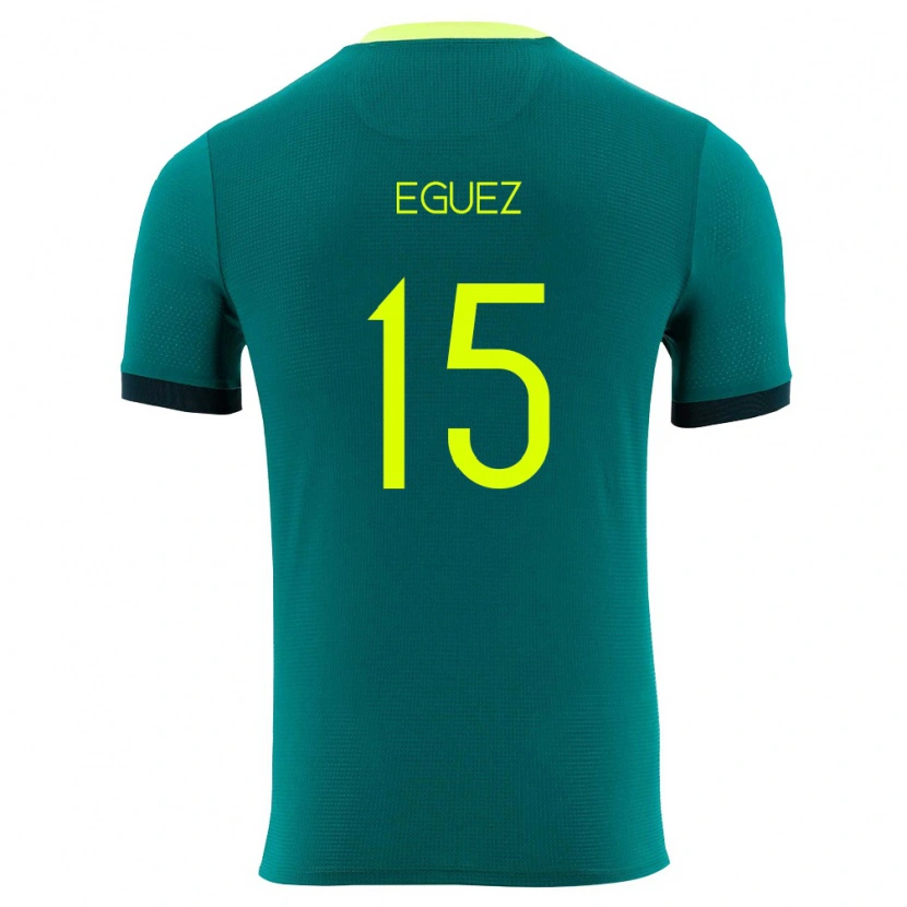 Danxen Hombre Camiseta Bolivia Ramiro Eguez #15 Verde Amarillo Negro 1ª Equipación 26-28 La Camisa México