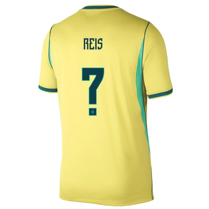 Danxen Hombre Camiseta Brasil Vitor Reis #0 Amarillo Verde 1ª Equipación 26-28 La Camisa México