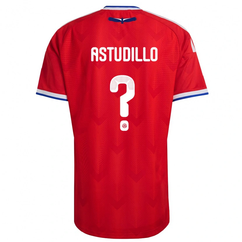 Danxen Hombre Camiseta Chile Jerall Astudillo #0 Rojo Blanco Azul 1ª Equipación 26-28 La Camisa México