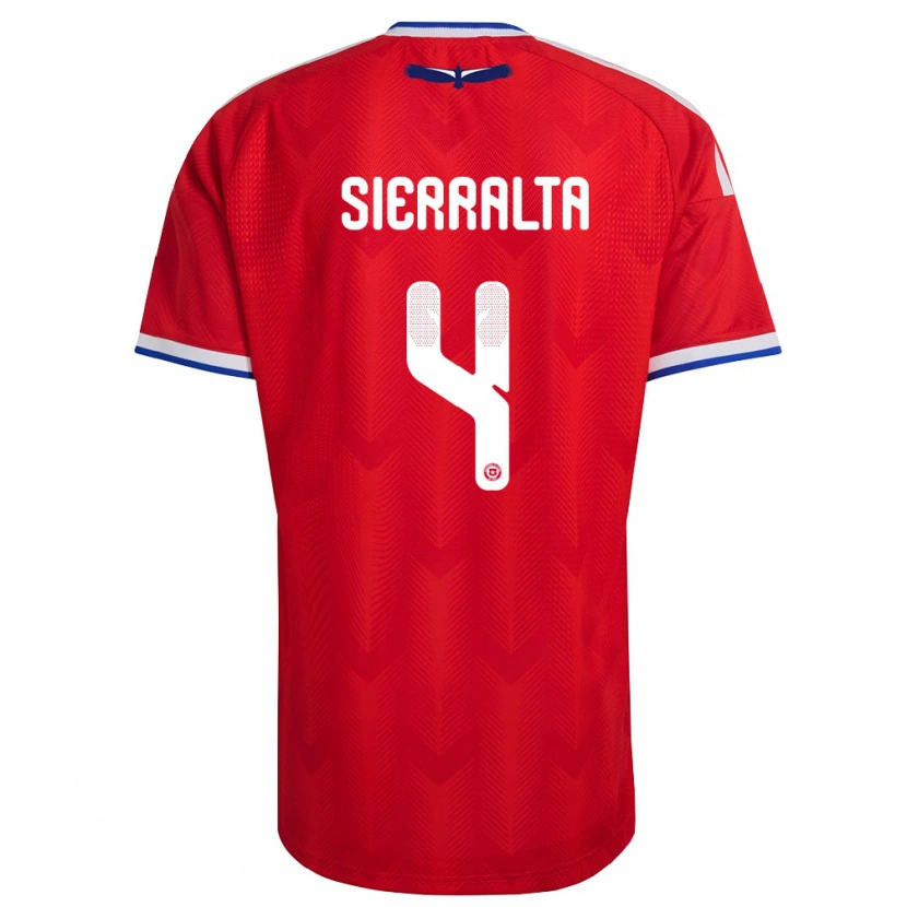 Danxen Hombre Camiseta Chile Francisco Sierralta #4 Rojo Blanco Azul 1ª Equipación 26-28 La Camisa México