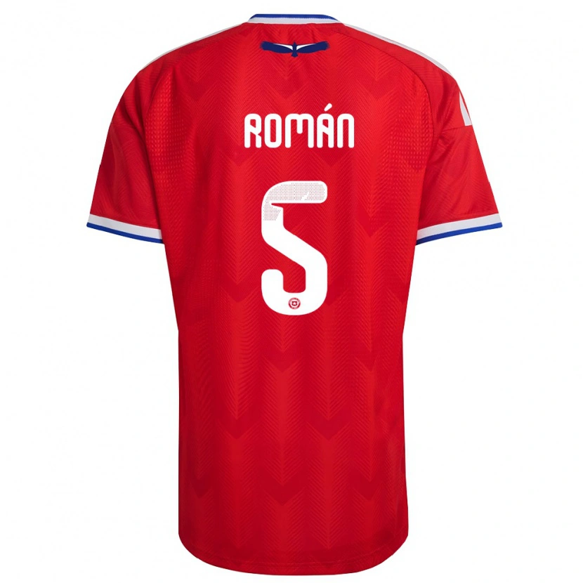 Danxen Hombre Camiseta Chile Iván Román #5 Rojo Blanco Azul 1ª Equipación 26-28 La Camisa México