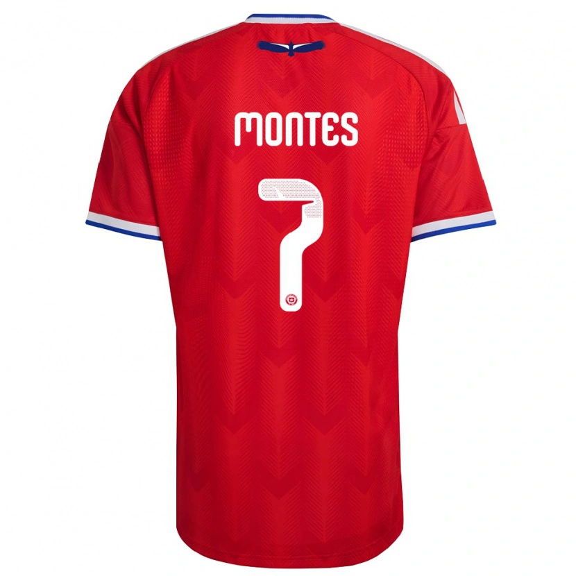Danxen Hombre Camiseta Chile Clemente Montes #7 Rojo Blanco Azul 1ª Equipación 26-28 La Camisa México