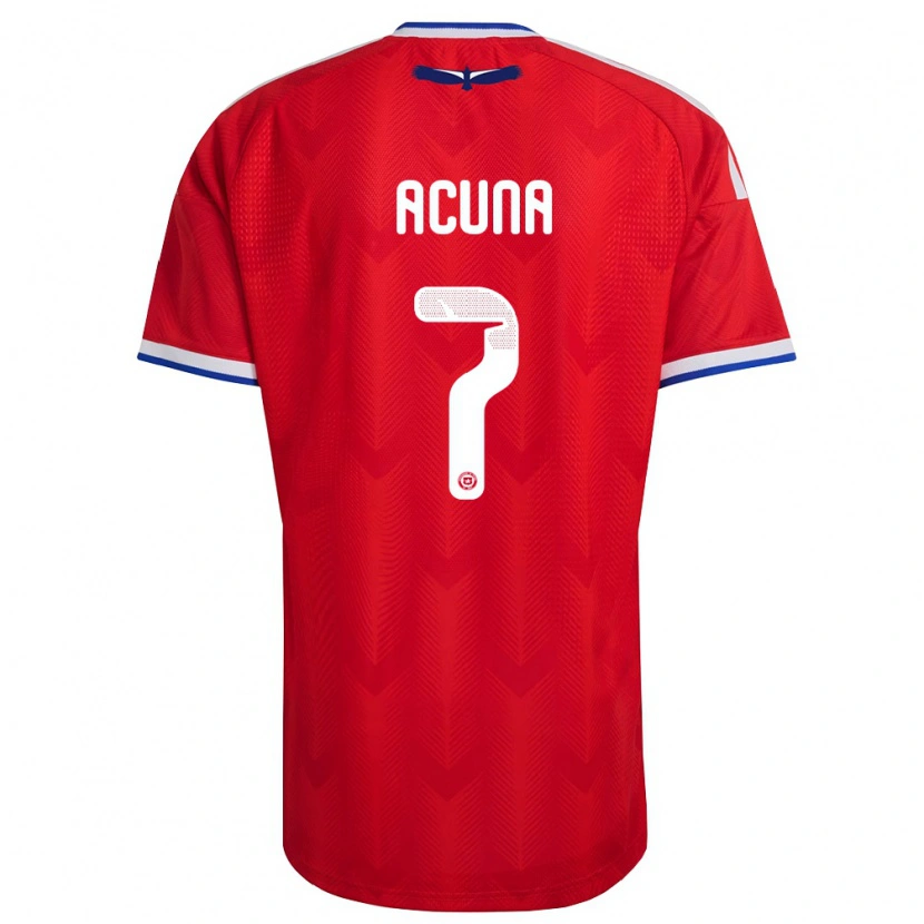 Danxen Hombre Camiseta Chile Yenny Acuña #7 Rojo Blanco Azul 1ª Equipación 26-28 La Camisa México