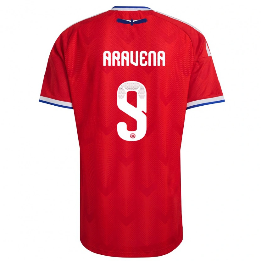 Danxen Hombre Camiseta Chile Alexander Aravena #9 Rojo Blanco Azul 1ª Equipación 26-28 La Camisa México