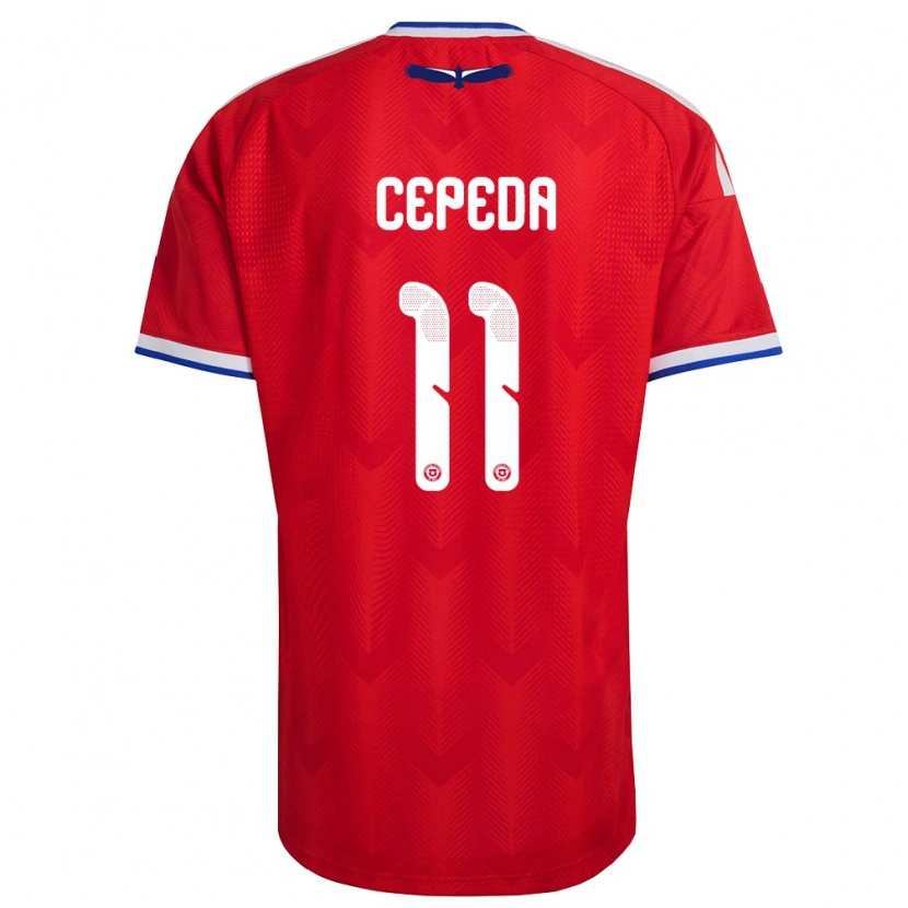 Danxen Hombre Camiseta Chile Lucas Cepeda #11 Rojo Blanco Azul 1ª Equipación 26-28 La Camisa México