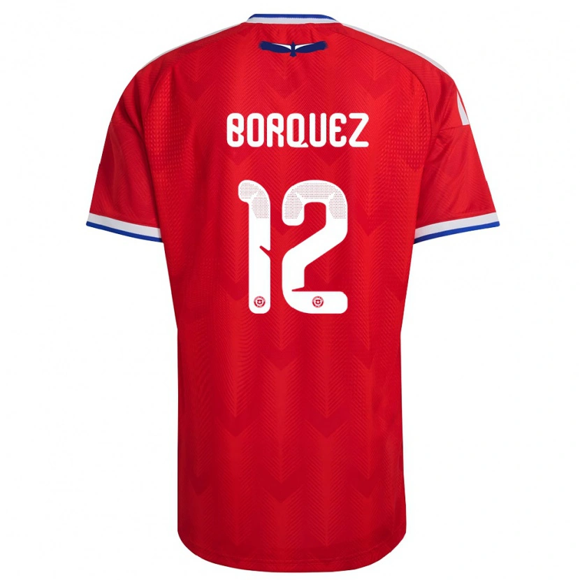 Danxen Hombre Camiseta Chile Gabriela Bórquez #12 Rojo Blanco Azul 1ª Equipación 26-28 La Camisa México