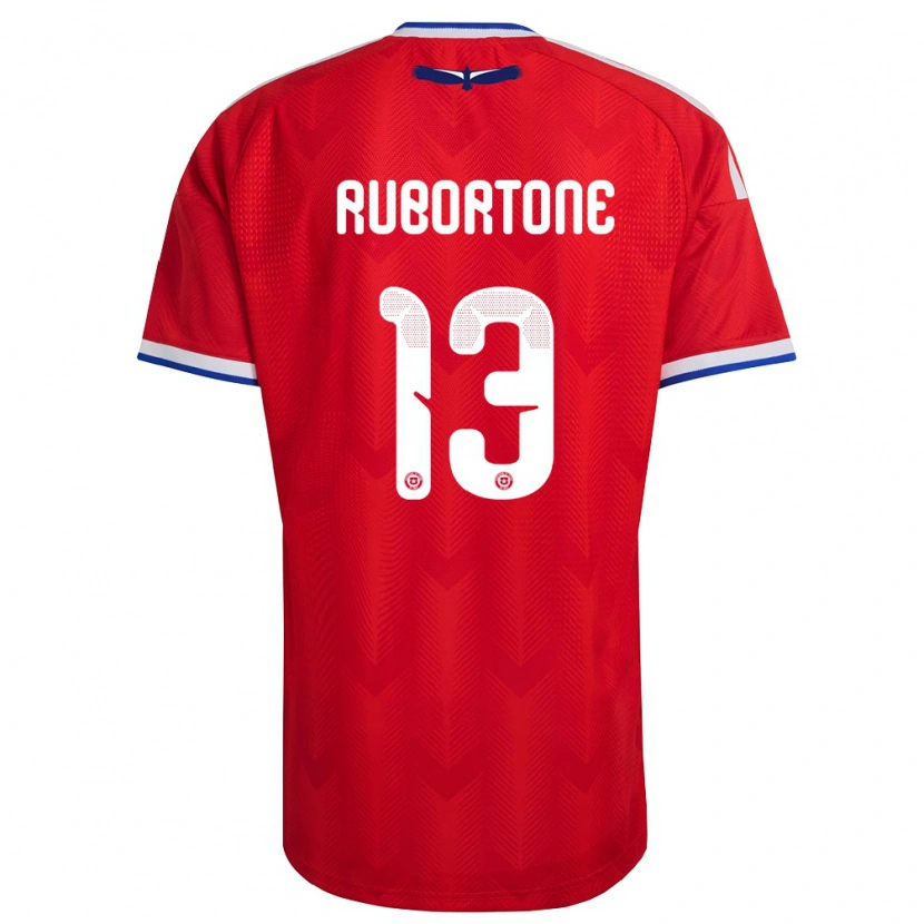 Danxen Hombre Camiseta Chile Giovanni Rubortone #13 Rojo Blanco Azul 1ª Equipación 26-28 La Camisa México