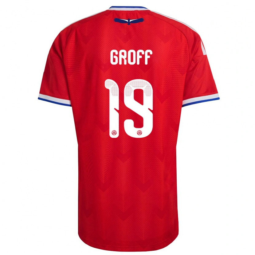 Danxen Hombre Camiseta Chile Llanka Groff #19 Rojo Blanco Azul 1ª Equipación 26-28 La Camisa México