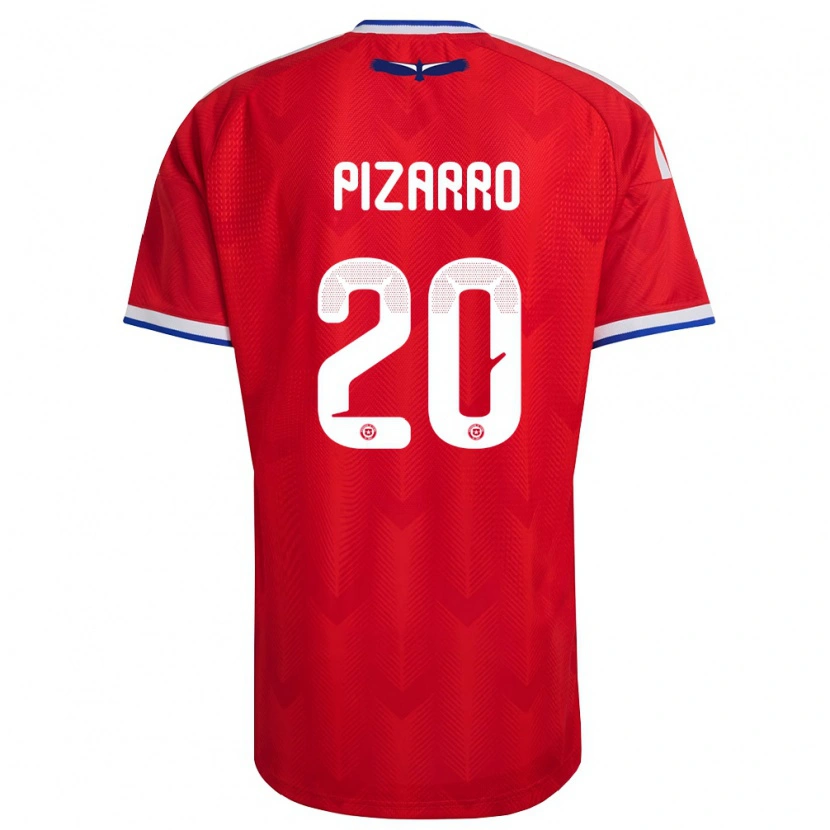 Danxen Hombre Camiseta Chile Damián Pizarro #20 Rojo Blanco Azul 1ª Equipación 26-28 La Camisa México