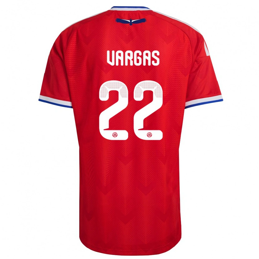 Danxen Hombre Camiseta Chile Diego Vargas #22 Rojo Blanco Azul 1ª Equipación 26-28 La Camisa México