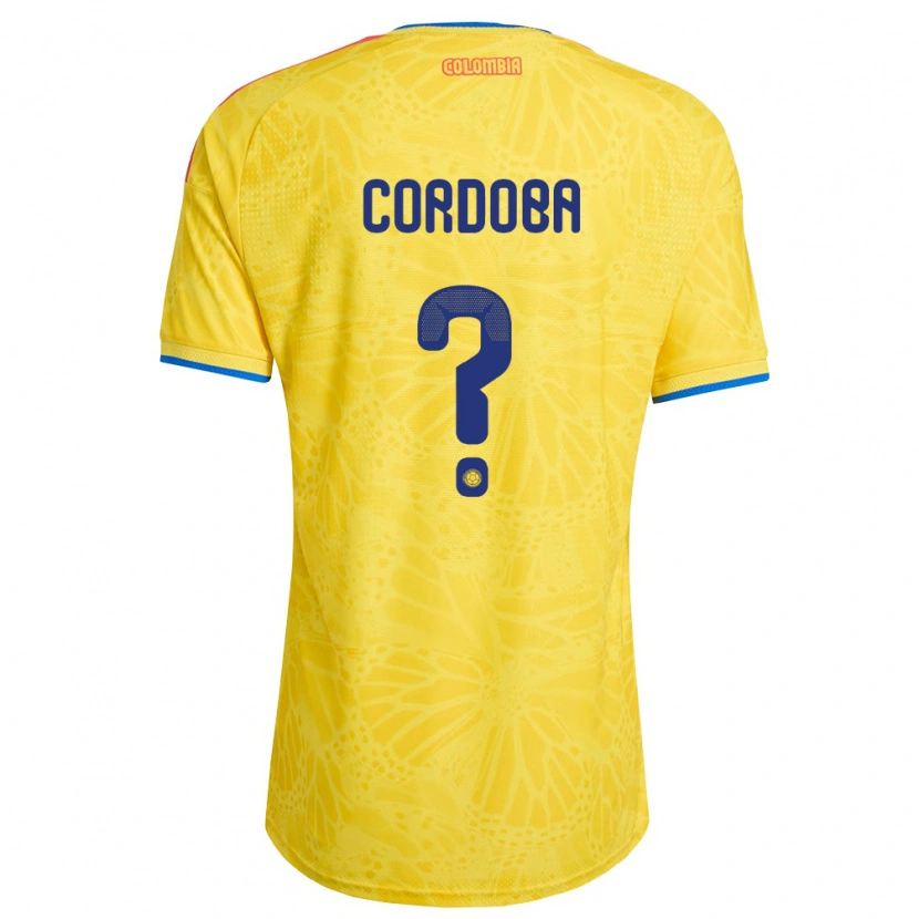 Danxen Hombre Camiseta Colombia Jaider Cordoba #0 Amarillo Azul Rojo 1ª Equipación 26-28 La Camisa México