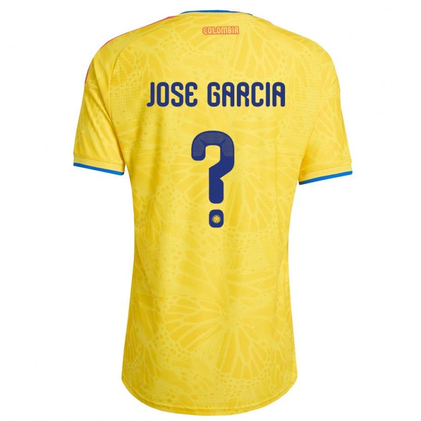 Danxen Hombre Camiseta Colombia José García #0 Amarillo Azul Rojo 1ª Equipación 26-28 La Camisa México