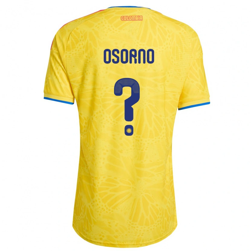 Danxen Hombre Camiseta Colombia Jeronimo Osorno #0 Amarillo Azul Rojo 1ª Equipación 26-28 La Camisa México