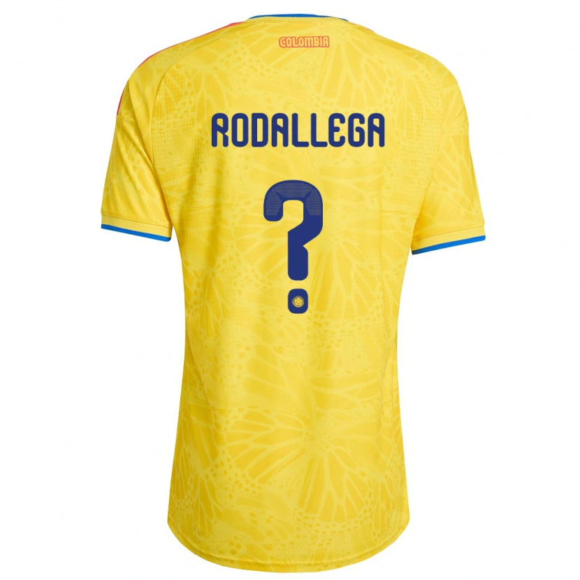 Danxen Hombre Camiseta Colombia Johan Rodallega #0 Amarillo Azul Rojo 1ª Equipación 26-28 La Camisa México