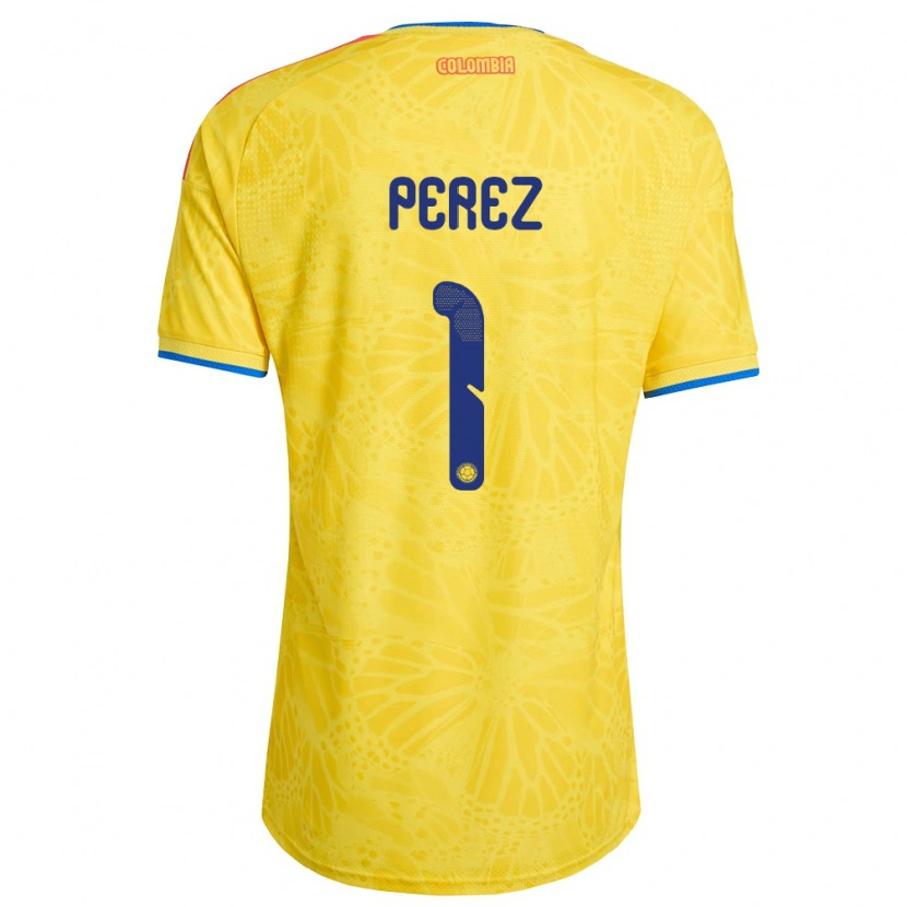 Danxen Hombre Camiseta Colombia Catalina Pérez #1 Amarillo Azul Rojo 1ª Equipación 26-28 La Camisa México