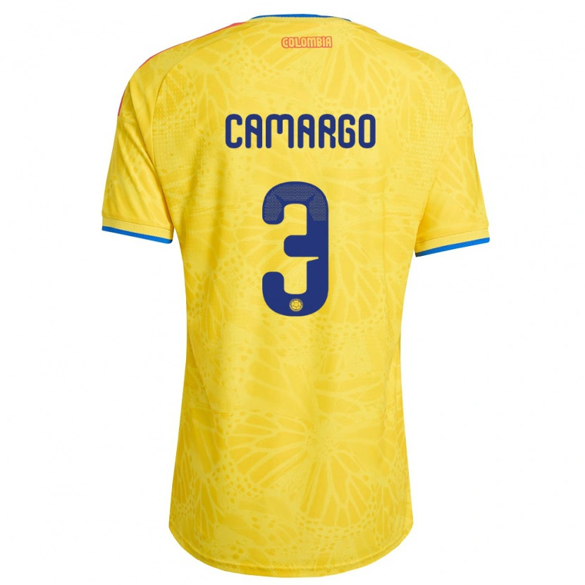 Danxen Hombre Camiseta Colombia Andrés Camargo #3 Amarillo Azul Rojo 1ª Equipación 26-28 La Camisa México
