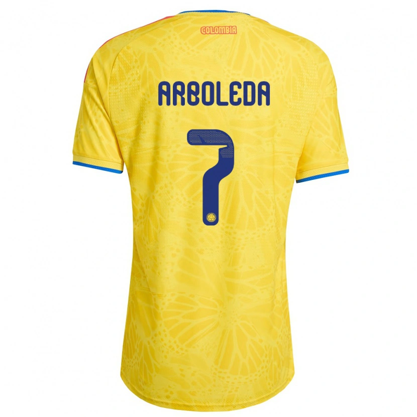 Danxen Hombre Camiseta Colombia Cristian Arboleda #7 Amarillo Azul Rojo 1ª Equipación 26-28 La Camisa México