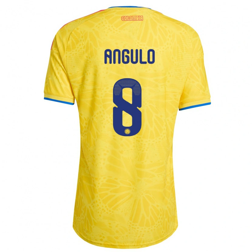 Danxen Hombre Camiseta Colombia Álvaro Angulo #8 Amarillo Azul Rojo 1ª Equipación 26-28 La Camisa México
