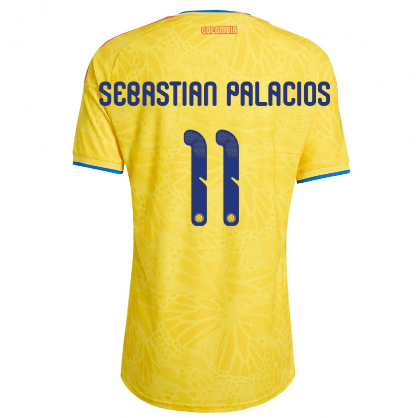 Danxen Hombre Camiseta Colombia Juan Sebastián Palacios #11 Amarillo Azul Rojo 1ª Equipación 26-28 La Camisa México