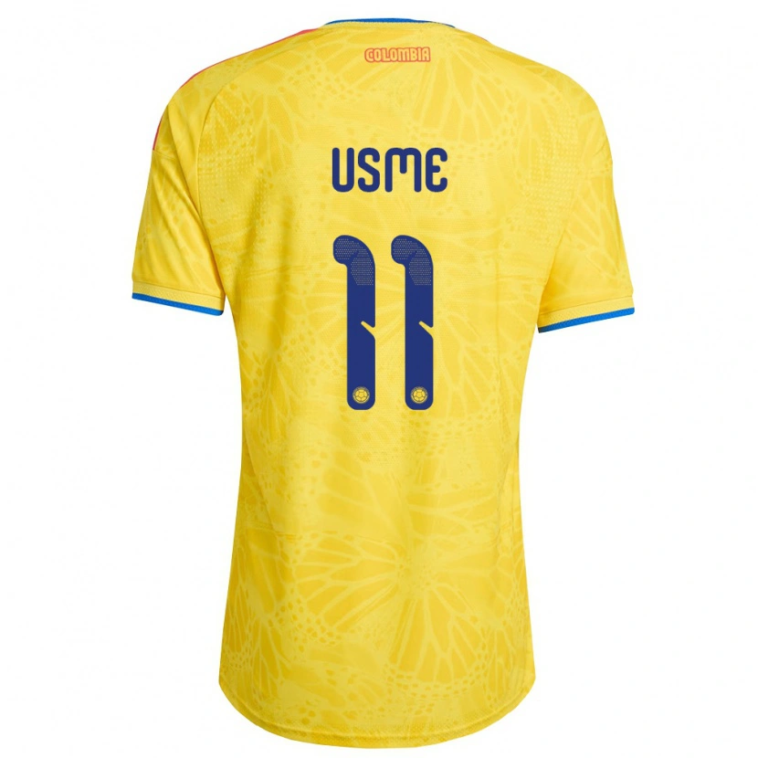 Danxen Hombre Camiseta Colombia Catalina Usme #11 Amarillo Azul Rojo 1ª Equipación 26-28 La Camisa México