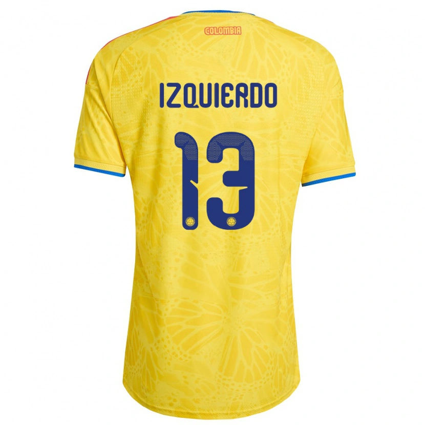 Danxen Hombre Camiseta Colombia Ilana Izquierdo #13 Amarillo Azul Rojo 1ª Equipación 26-28 La Camisa México