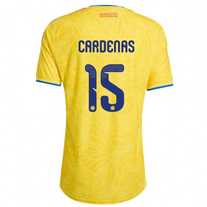 Danxen Hombre Camiseta Colombia Wendy Cárdenas #15 Amarillo Azul Rojo 1ª Equipación 26-28 La Camisa México
