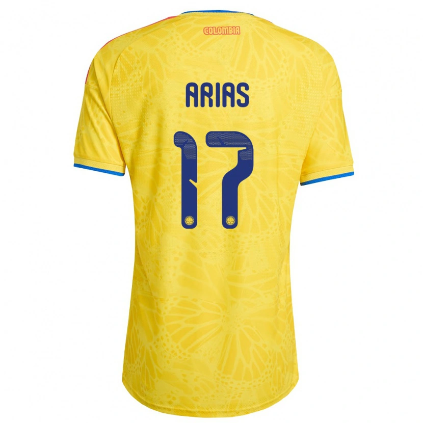 Danxen Hombre Camiseta Colombia Carolina Arias #17 Amarillo Azul Rojo 1ª Equipación 26-28 La Camisa México
