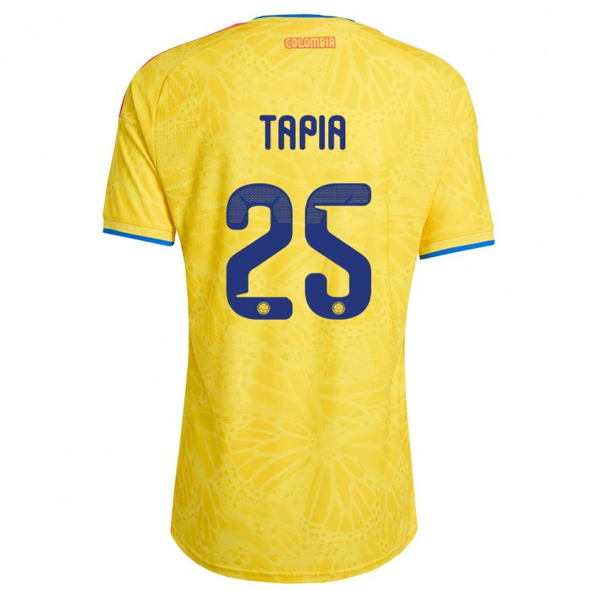 Danxen Hombre Camiseta Colombia Katherine Tapia #25 Amarillo Azul Rojo 1ª Equipación 26-28 La Camisa México