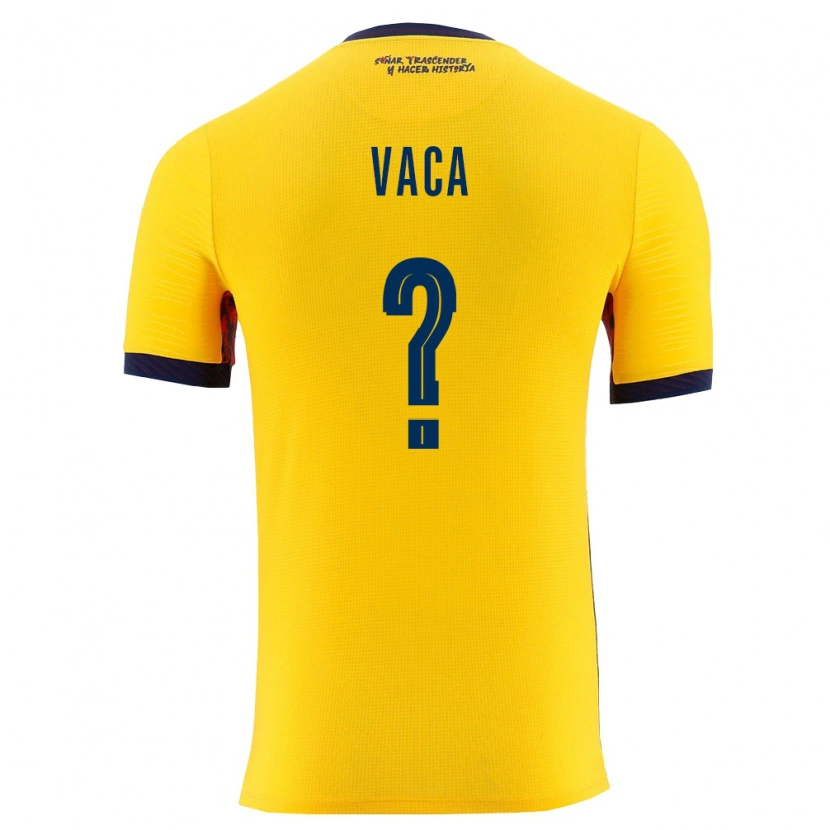 Danxen Hombre Camiseta Ecuador Mijaíl Vaca #0 Amarillo Marino 1ª Equipación 26-28 La Camisa México