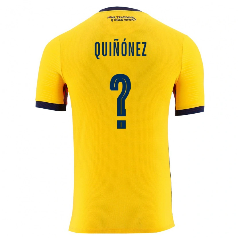 Danxen Hombre Camiseta Ecuador Adonys Quiñónez #0 Amarillo Marino 1ª Equipación 26-28 La Camisa México