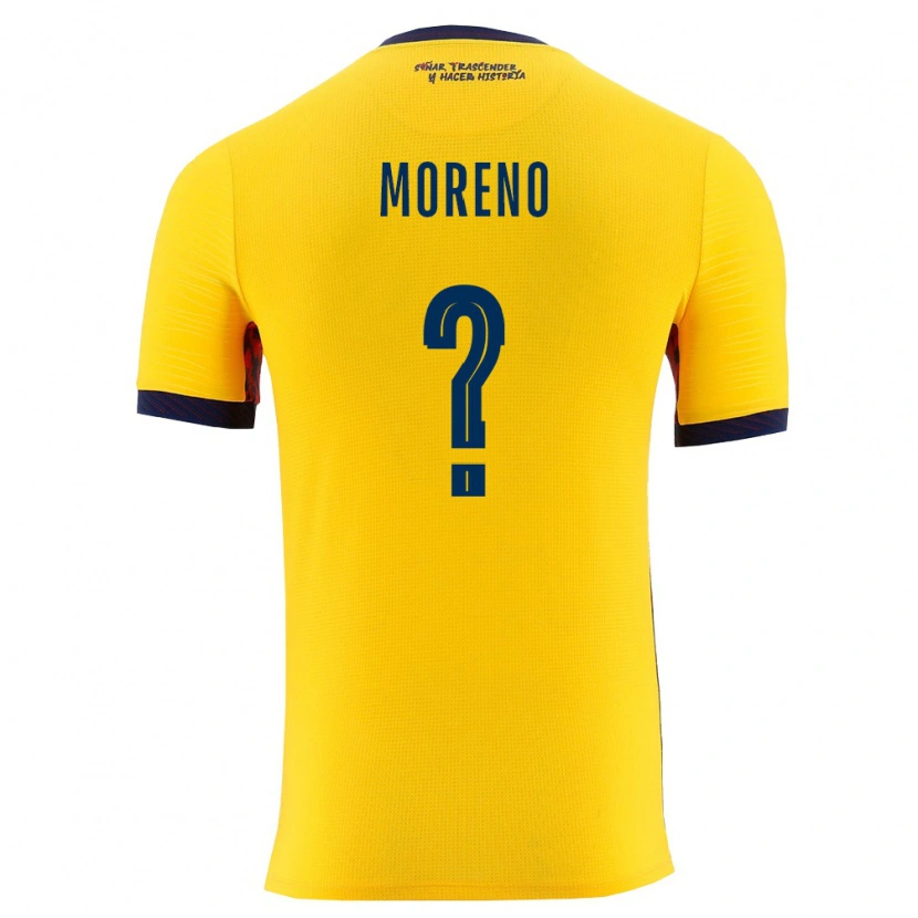 Danxen Hombre Camiseta Ecuador Luis Moreno #0 Amarillo Marino 1ª Equipación 26-28 La Camisa México