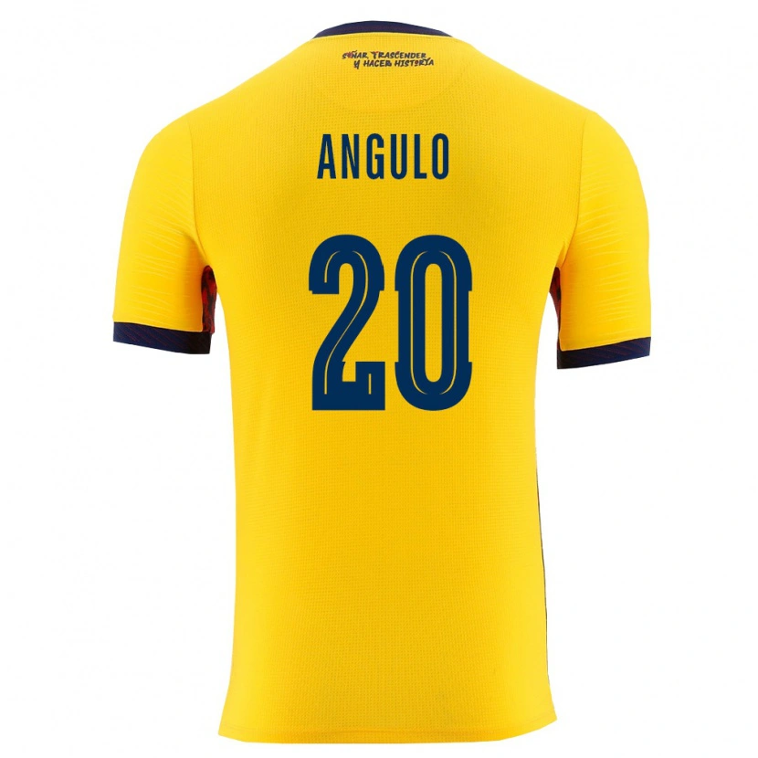 Danxen Hombre Camiseta Ecuador Nilson Angulo #20 Amarillo Marino 1ª Equipación 26-28 La Camisa México