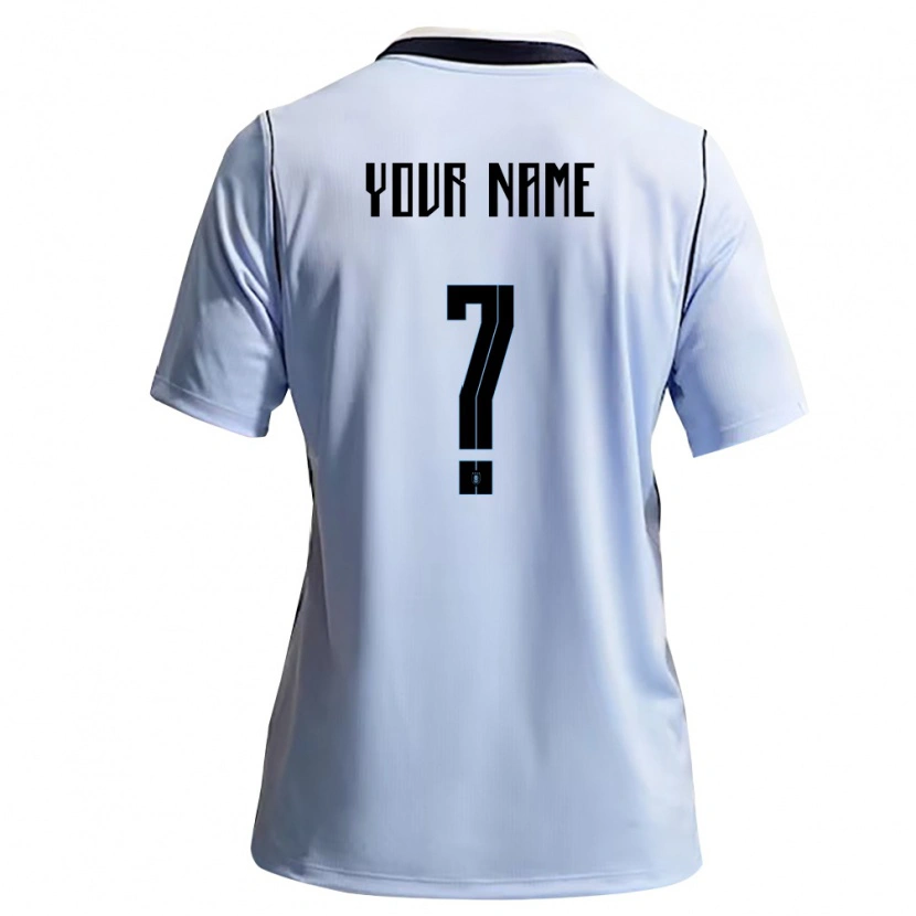 Danxen Hombre Camiseta Uruguay Su Nombre #0 Azul Cielo Blanco 1ª Equipación 26-28 La Camisa México