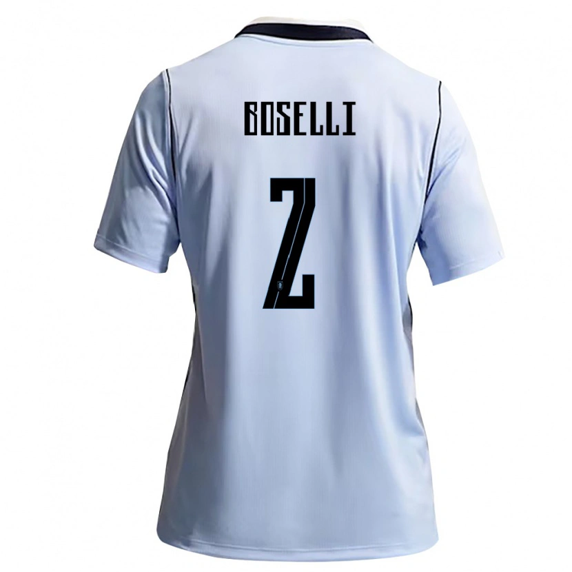 Danxen Hombre Camiseta Uruguay Sebastián Boselli #2 Azul Cielo Blanco 1ª Equipación 26-28 La Camisa México
