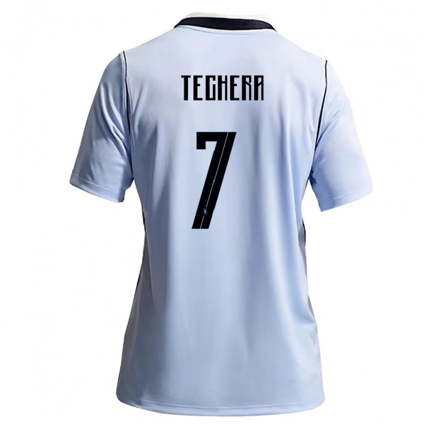 Danxen Hombre Camiseta Uruguay Facundo Techera #7 Azul Cielo Blanco 1ª Equipación 26-28 La Camisa México