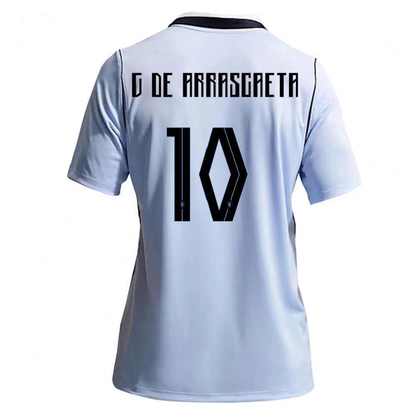 Danxen Hombre Camiseta Uruguay Giorgian De Arrascaeta #10 Azul Cielo Blanco 1ª Equipación 26-28 La Camisa México