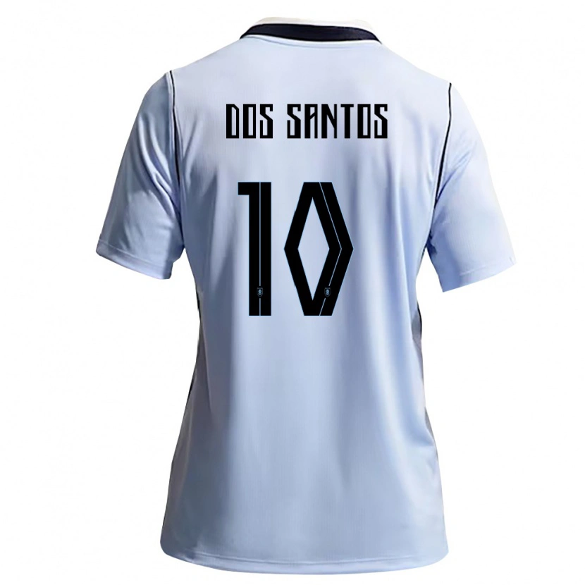 Danxen Hombre Camiseta Uruguay Agustín Dos Santos #10 Azul Cielo Blanco 1ª Equipación 26-28 La Camisa México