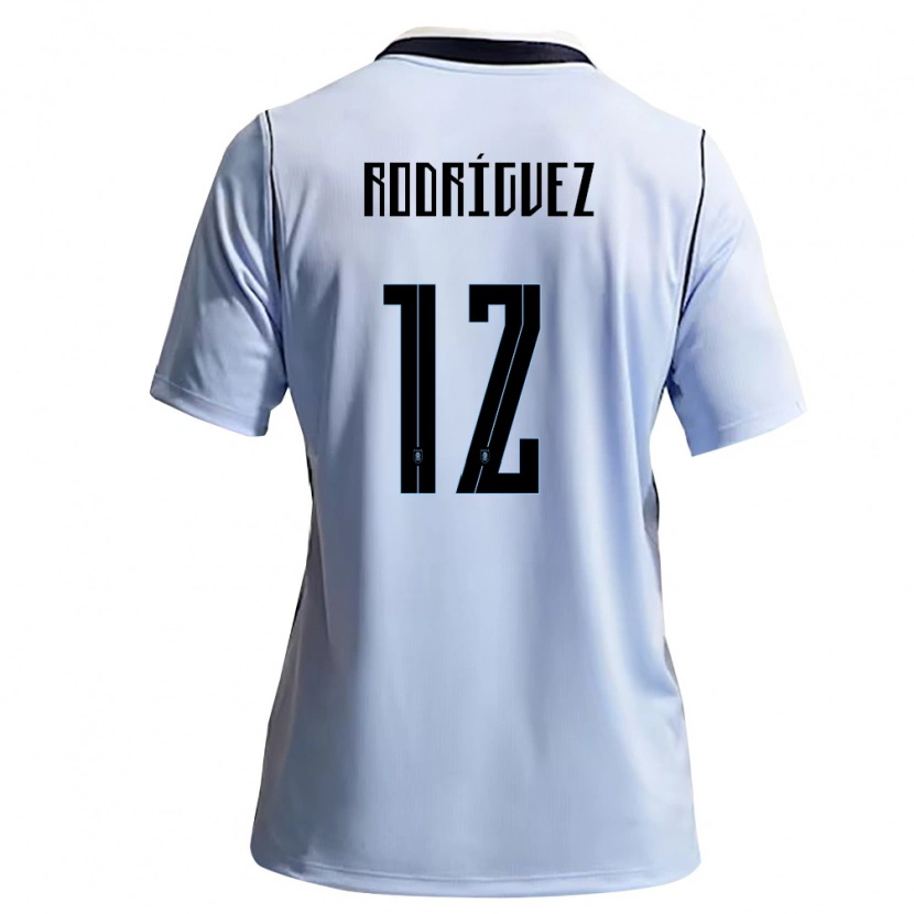 Danxen Hombre Camiseta Uruguay Randall Rodriguez #12 Azul Cielo Blanco 1ª Equipación 26-28 La Camisa México