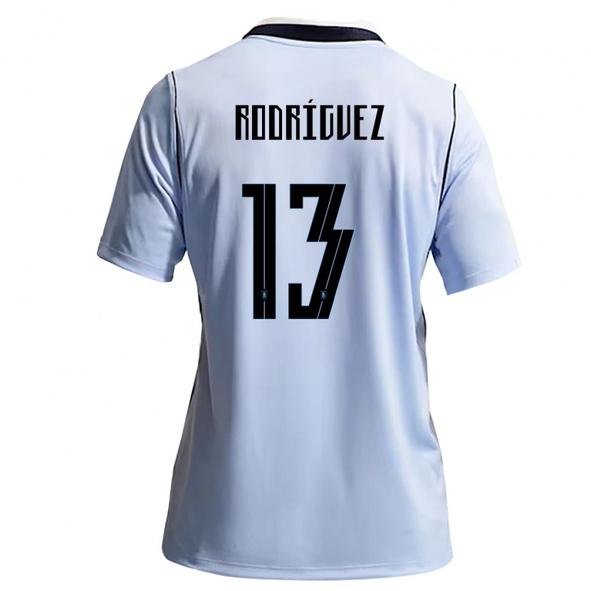Danxen Hombre Camiseta Uruguay Agustin Rodriguez #13 Azul Cielo Blanco 1ª Equipación 26-28 La Camisa México