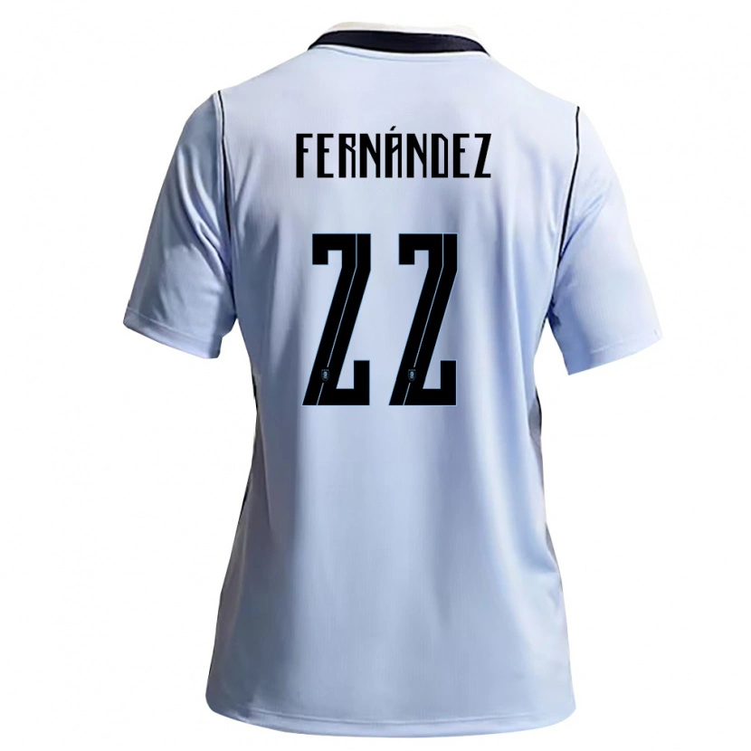 Danxen Hombre Camiseta Uruguay Francisco Fernández #22 Azul Cielo Blanco 1ª Equipación 26-28 La Camisa México