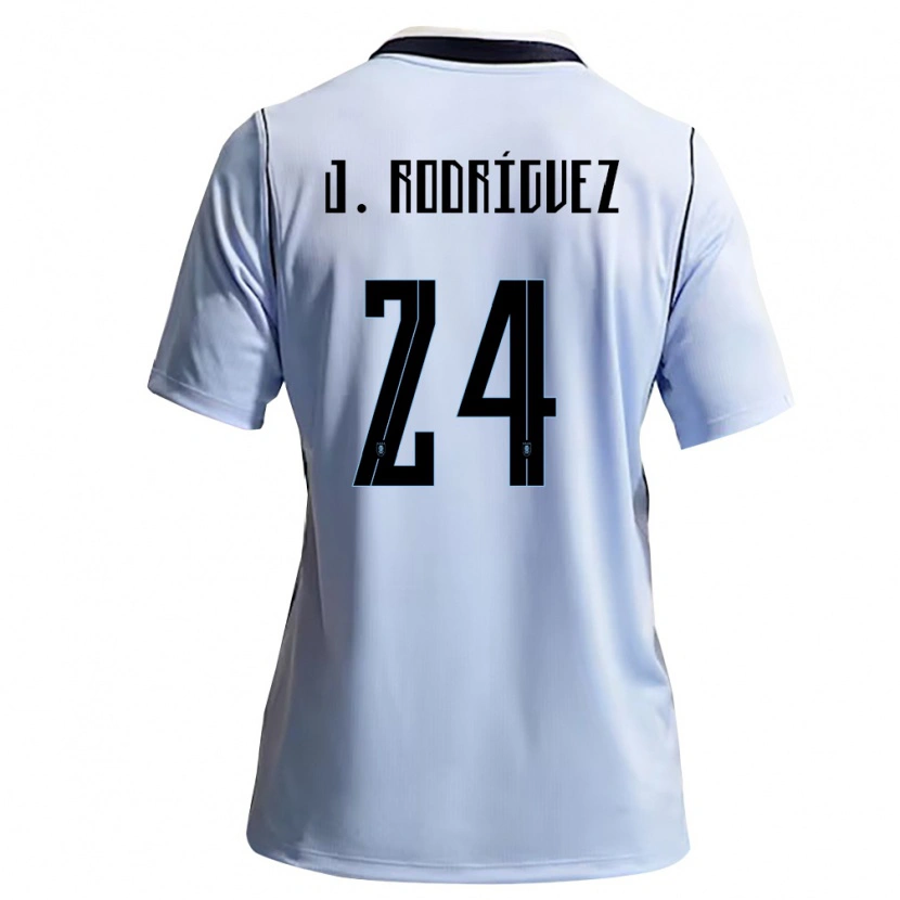 Danxen Hombre Camiseta Uruguay José Luis Rodríguez #24 Azul Cielo Blanco 1ª Equipación 26-28 La Camisa México
