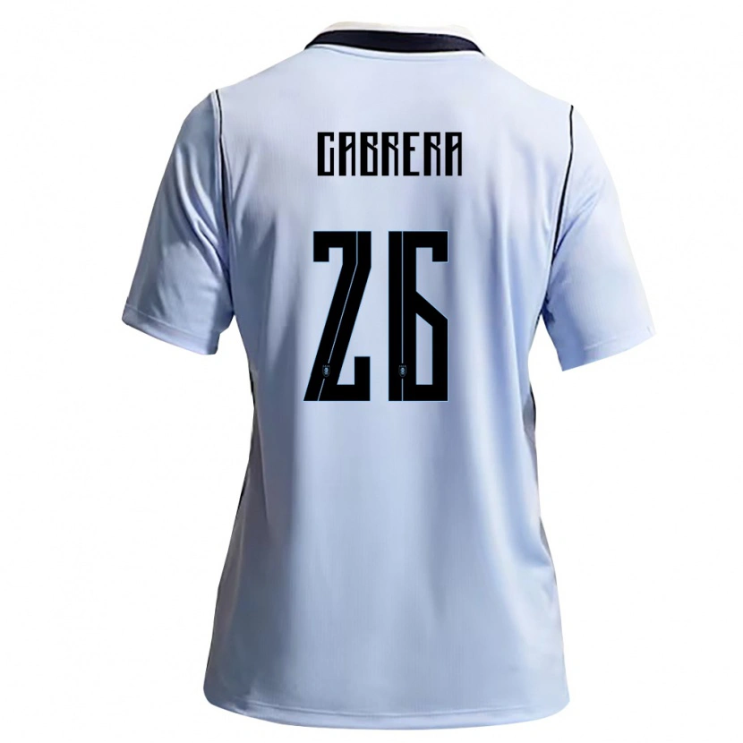 Danxen Hombre Camiseta Uruguay Leandro Cabrera #26 Azul Cielo Blanco 1ª Equipación 26-28 La Camisa México