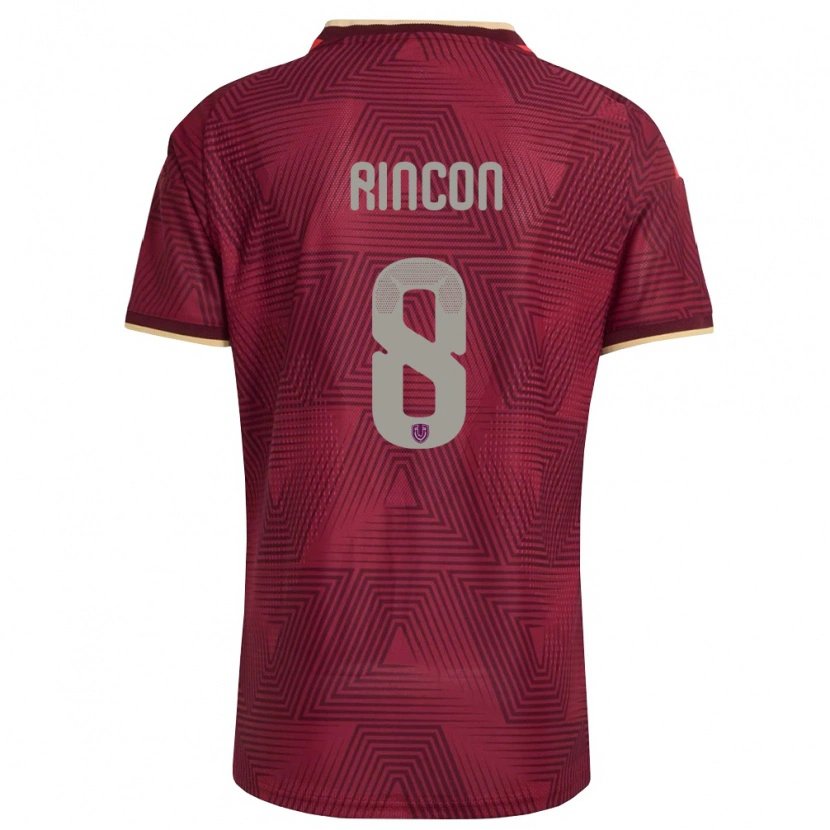 Danxen Hombre Camiseta Venezuela Tomás Rincón #8 Borgoña Oro Amarillo 1ª Equipación 26-28 La Camisa México